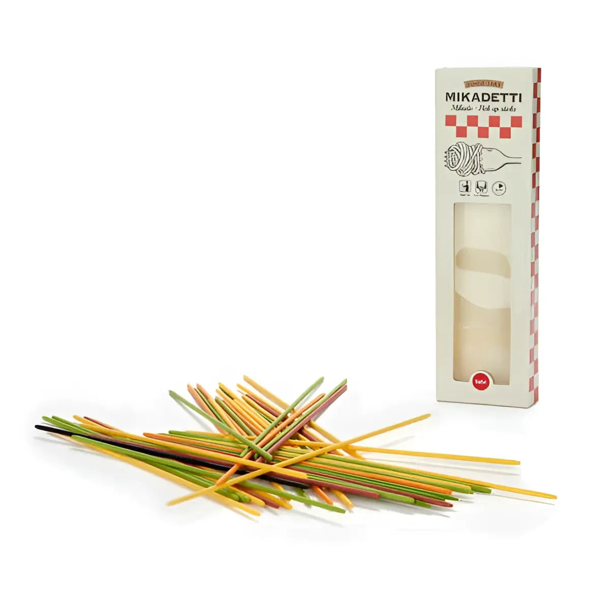 Boîte Mikadetti Bambou avec spaghettis colorés pour gastronomie italienne