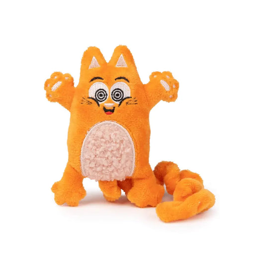 Jouet pour chat Chakra : orange peluche chat avec ventre rose texturé pour bien-être global