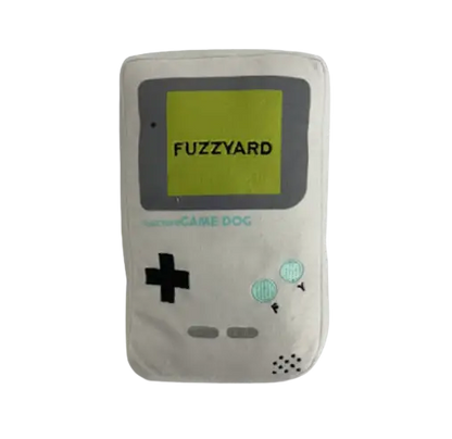 Jouet rétro chien Gameboy en peluche blanche hypoallergénique