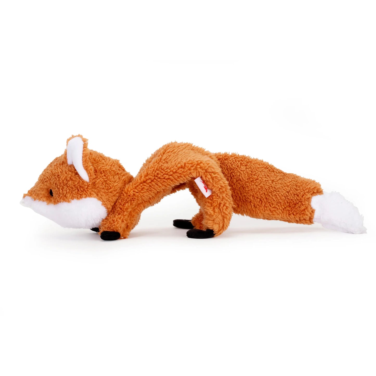 Jouet pour chien renard volant : renard orange en peluche texturée