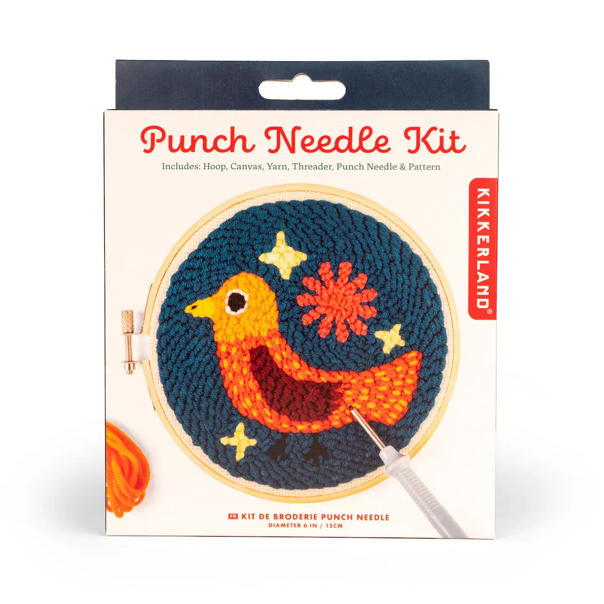 Kit broderie DIY oiseau Kikkerland avec punch needle créatif coloré