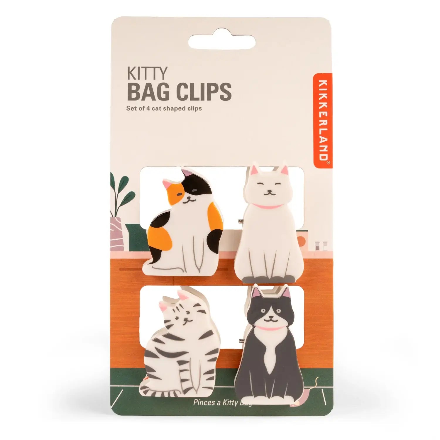 Pince kitty bag clip en forme de chaton pastel mignon