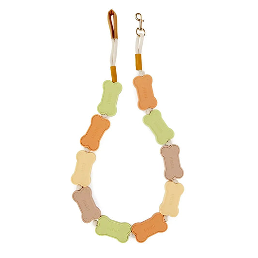 Laisse chien biscuit multicolore motif biscuit 108cm coloré