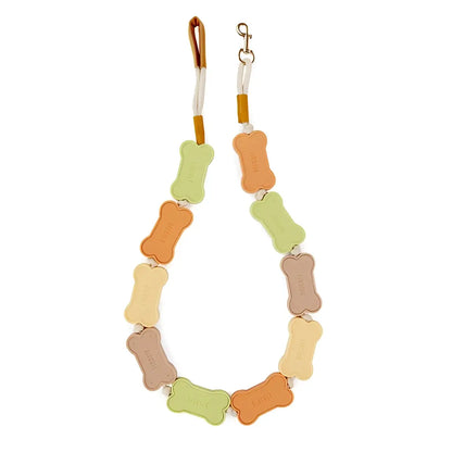 Laisse chien biscuit multicolore motif biscuit 108cm coloré