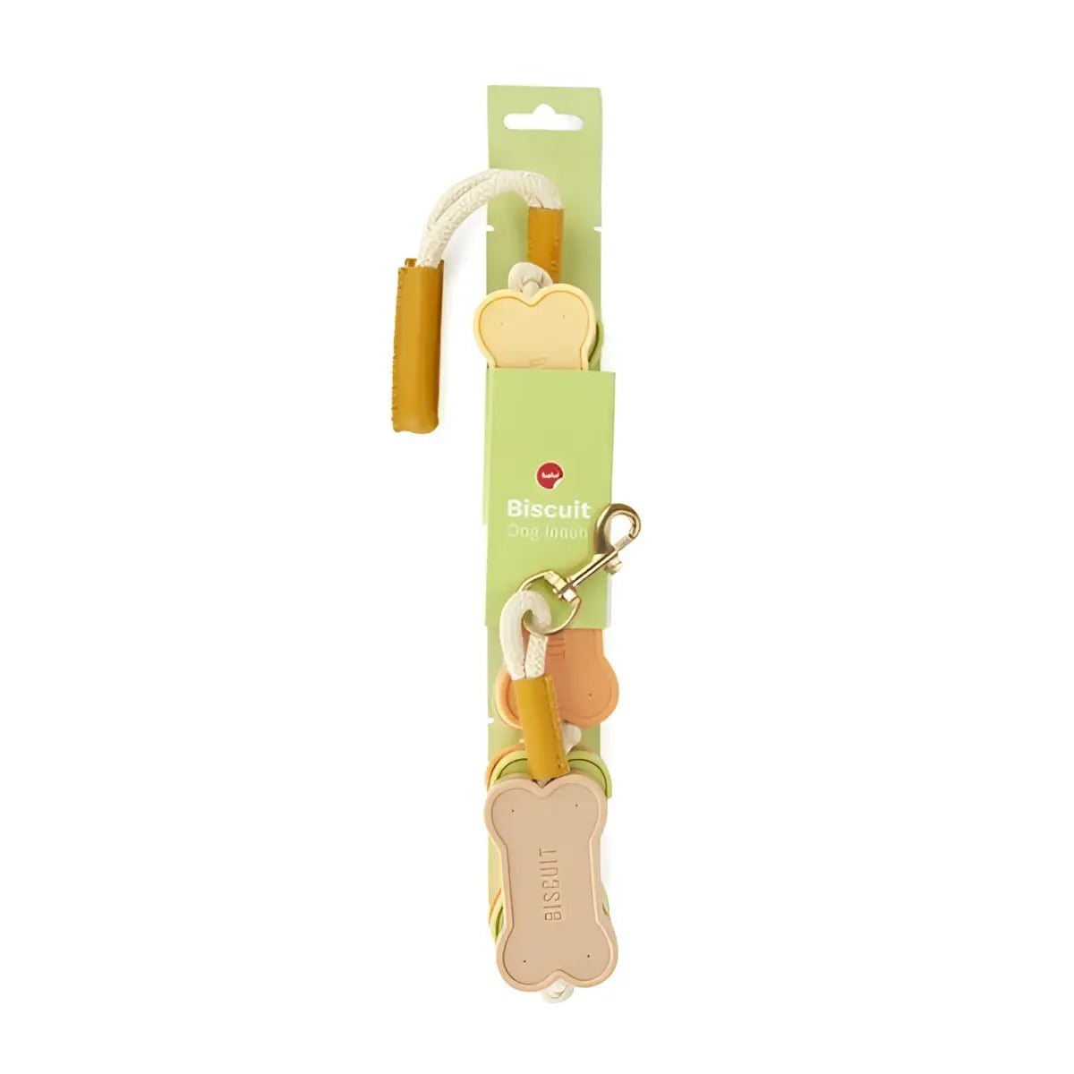 Laisse chien Biscuit multicolore 108cm motif biscuit jaune beige os