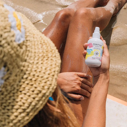 Lait solaire SPF30 Mimitira en spray blanc 190ml texture fluide