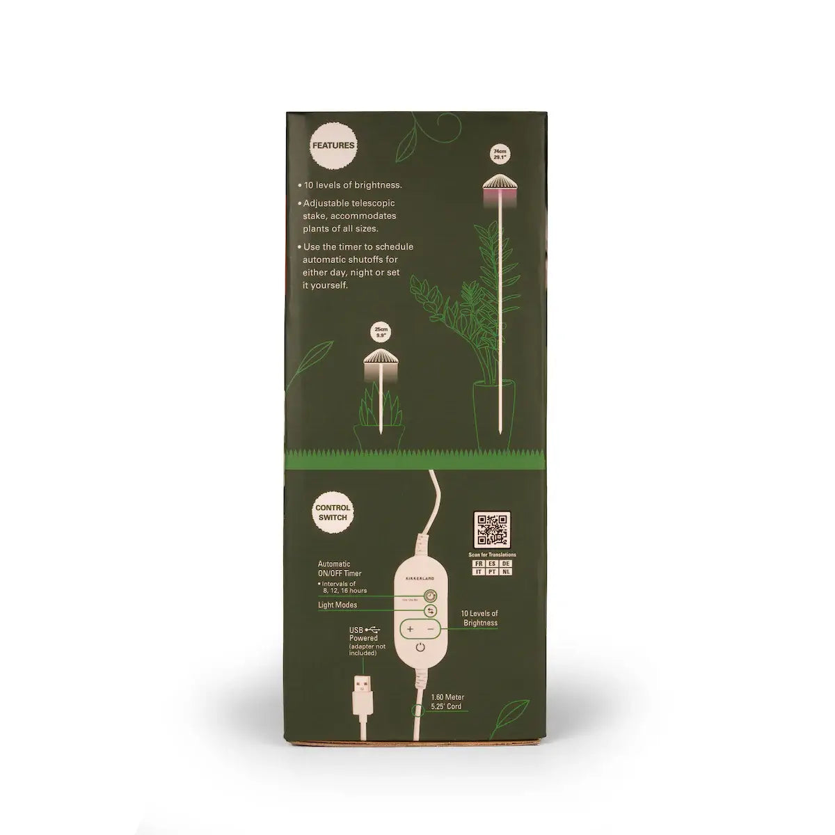 Boîte verte pour Lampe De Culture Champignon avec lumière violette et interrupteur