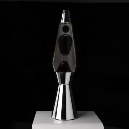 Lampe à lave design bullet black chrome, idée cadeau originale chaleureuse