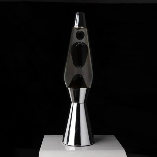 Lampe à lave design bullet black chrome, idée cadeau originale chaleureuse
