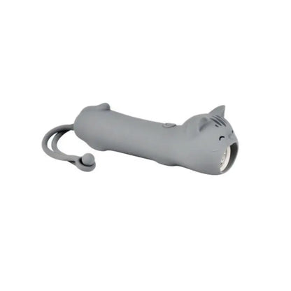 Lampe de poche chat rechargeable grise en silicone, design ludique