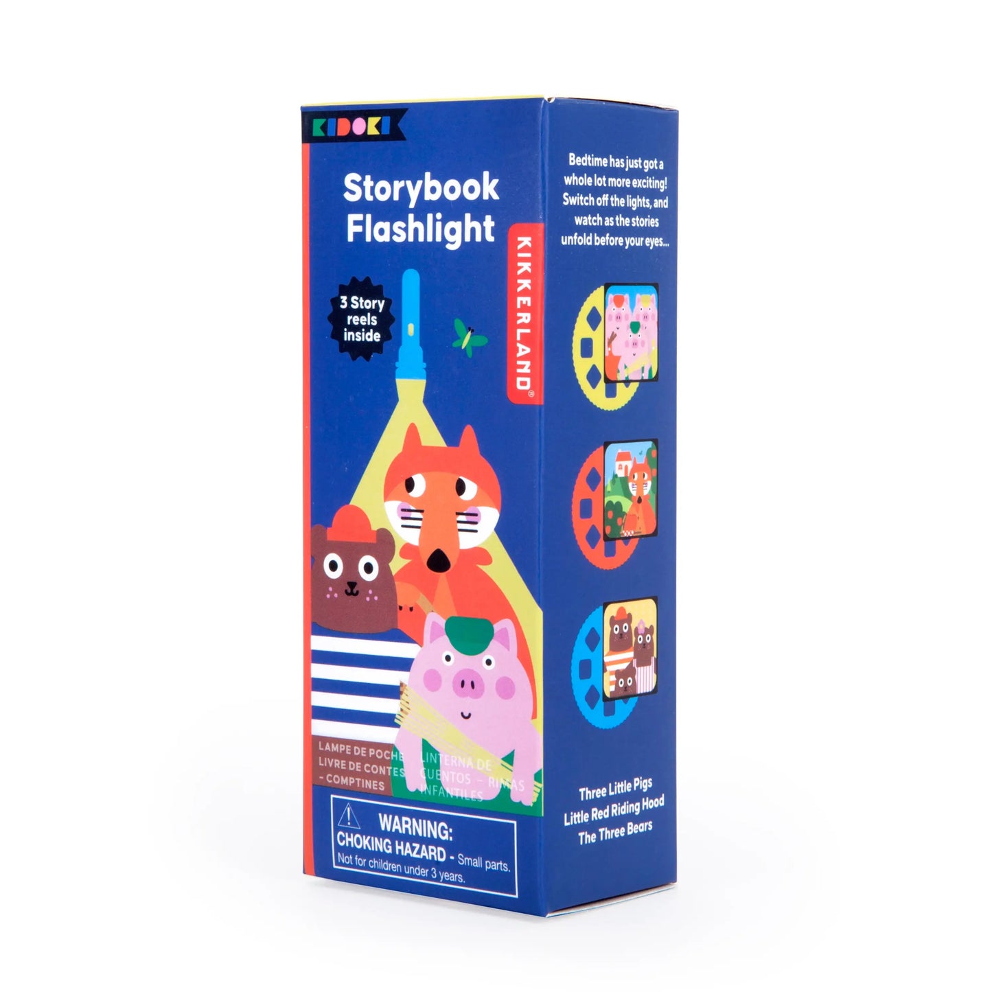 Lampe de poche Kidoki livres avec boîte bleue et animaux