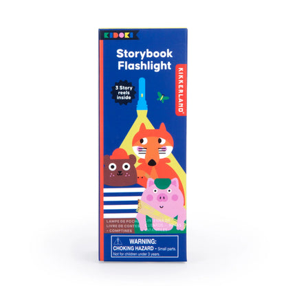 Lampe de poche Kidoki Livres de Contes bleue avec animaux et 3 reels