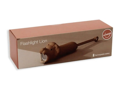 Lampe poche lion rechargeable en plastique brun, forme lion Winkee