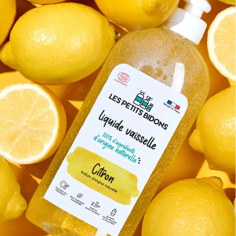 Liquide vaisselle citron frais 500mL, parfum naturel et efficace pour la vaisselle