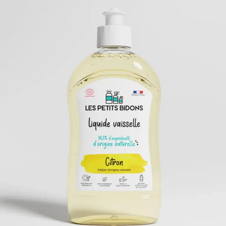Liquide vaisselle citron frais 500mL, 96.5% naturel, parfum citron frais