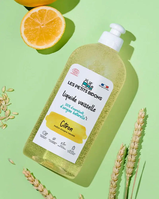 Bouteille transparente de liquide vaisselle citron frais 500ml au parfum naturel