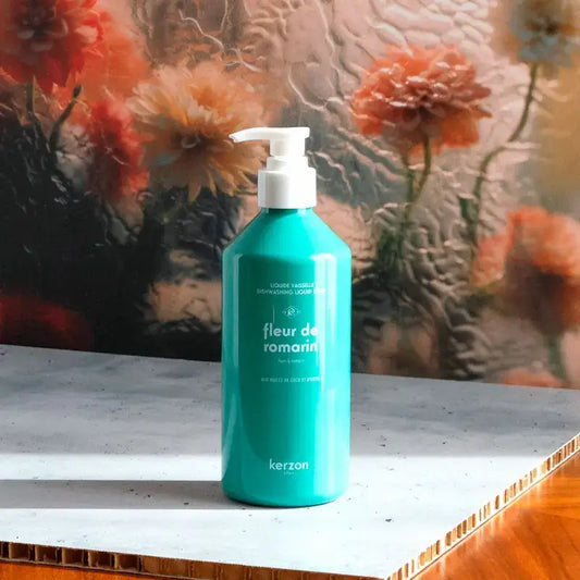 Bouteille de liquide vaisselle naturel Kerzon Fleur de Romarin, parfum naturel