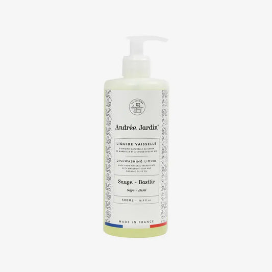 Bouteille de liquide vaisselle naturel sauge basilic 500ml à pompe