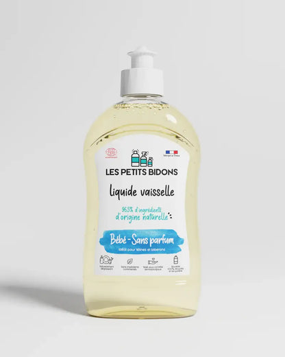 Liquide vaisselle naturel sans parfum pour biberons, 500mL, nettoyage efficace