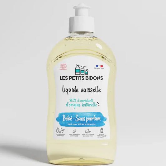 Liquide vaisselle tetine naturel 500mL sans parfum dans flacon transparent