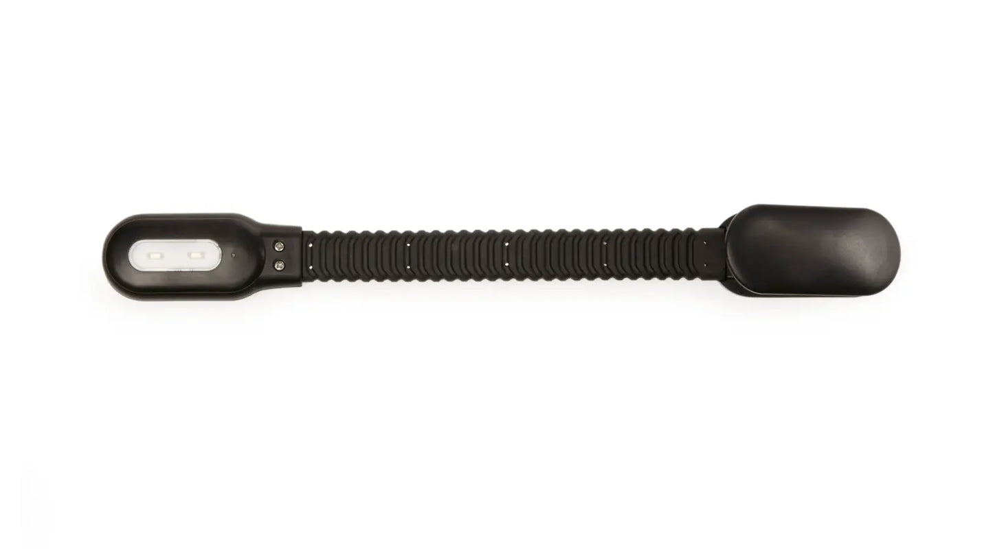 Liseuse rechargeable noire flexible avec cou extensible et lumière douce