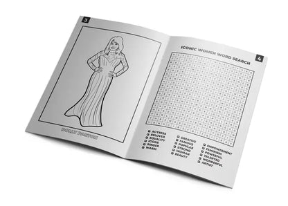 Dessin à colorier noir et blanc de Dolly Parton en robe élégante, figures féminines emblématiques