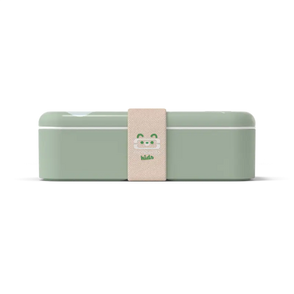 Boîte bento enfant raton laveur vert menthe avec sangle panda