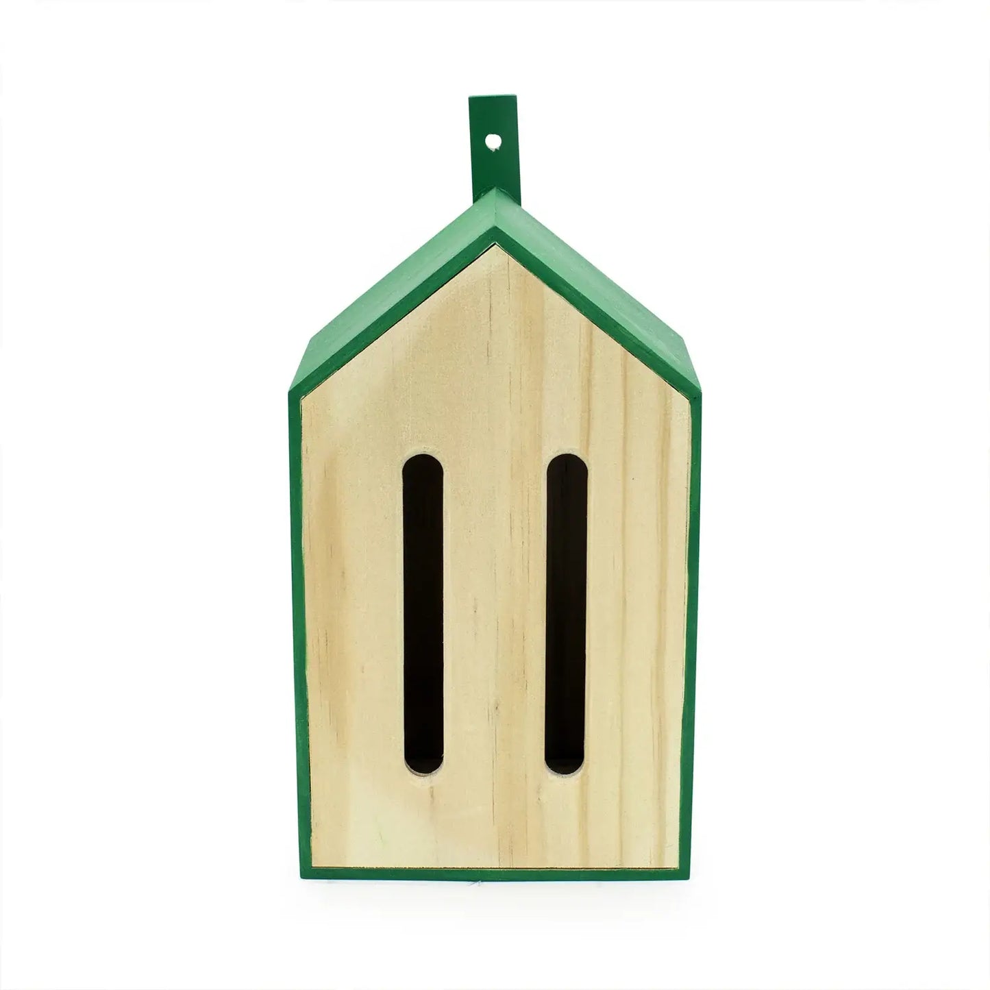 Maison à papillons en bois vert pour biodiversité locale