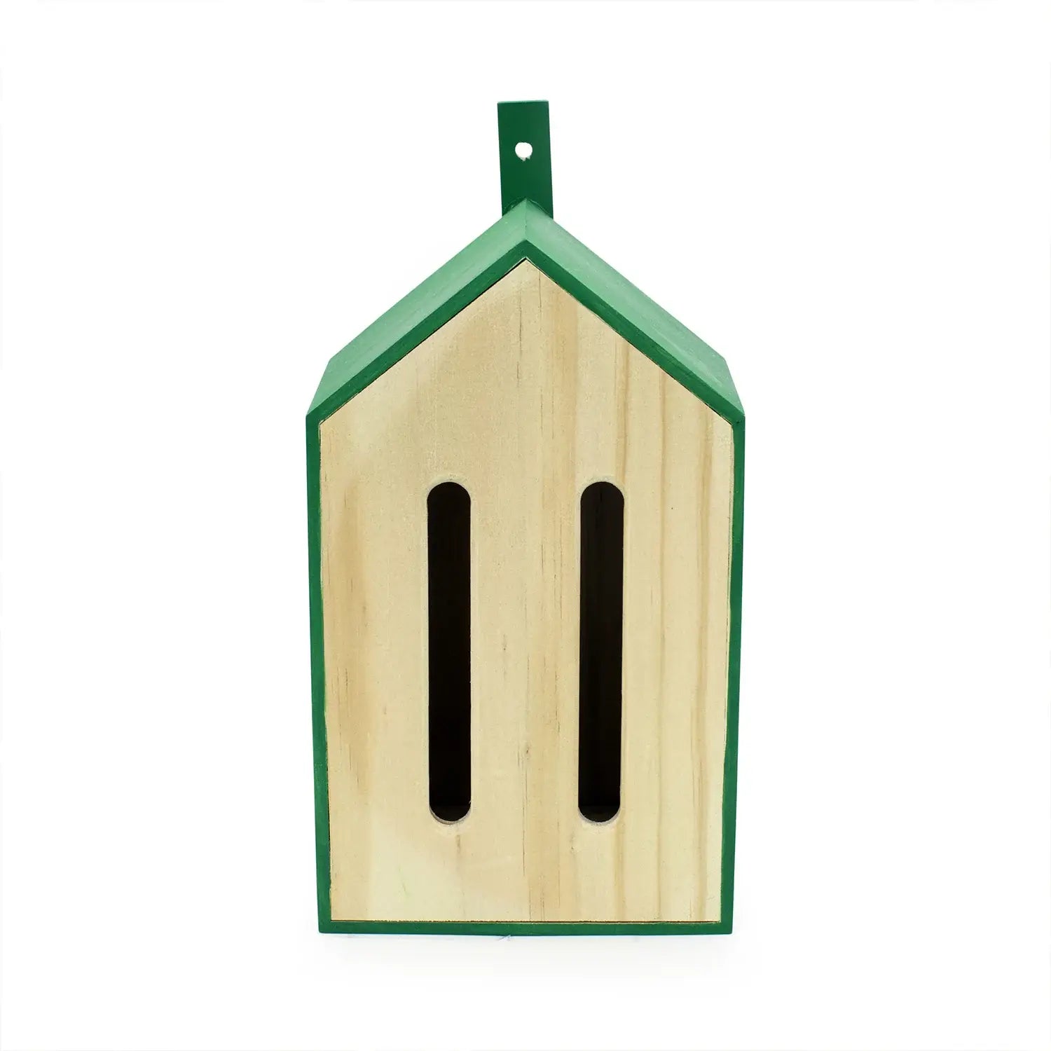 Maison à papillons en bois vert pour biodiversité locale