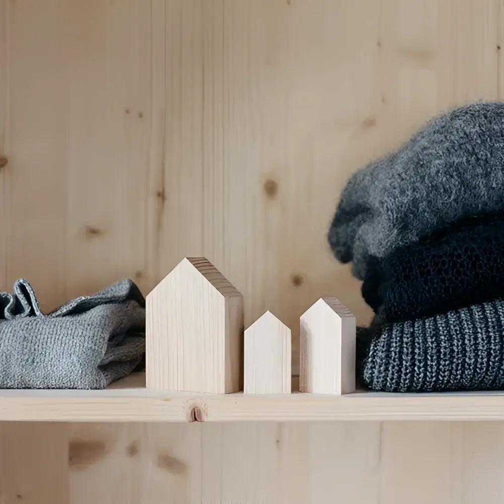 Blocs décoratifs en forme de maison en cèdre anti-mites avec gouttes d’huile essentielle
