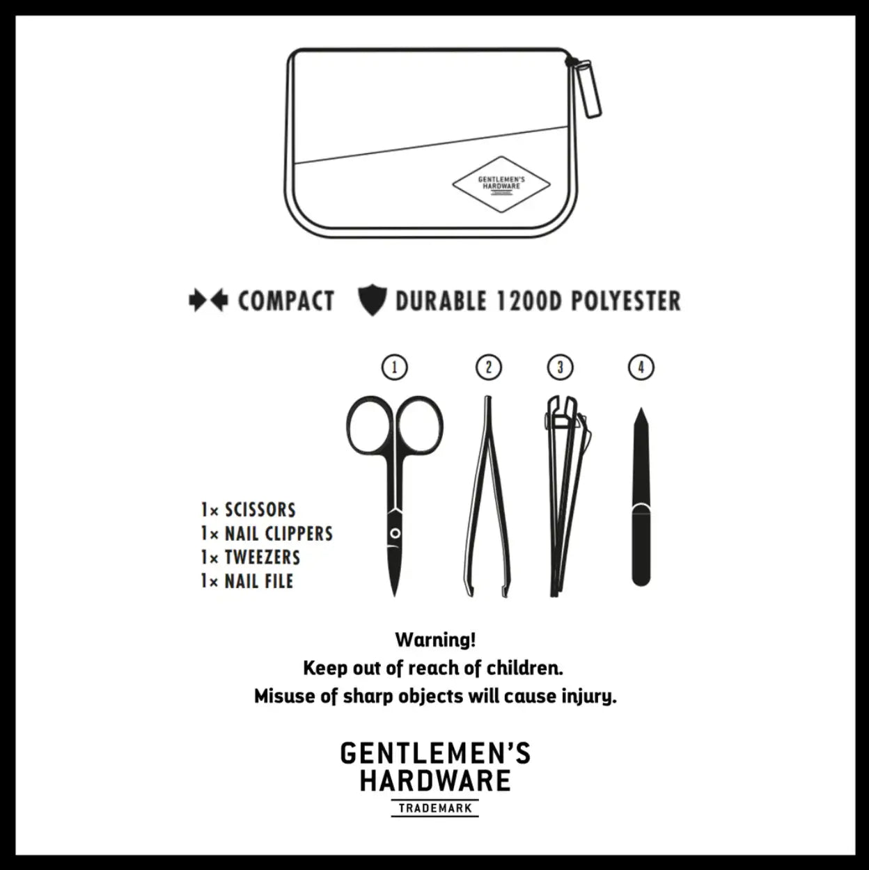 Pochette manicure design raffiné en polyester 1200D de Gentlemens Hardware