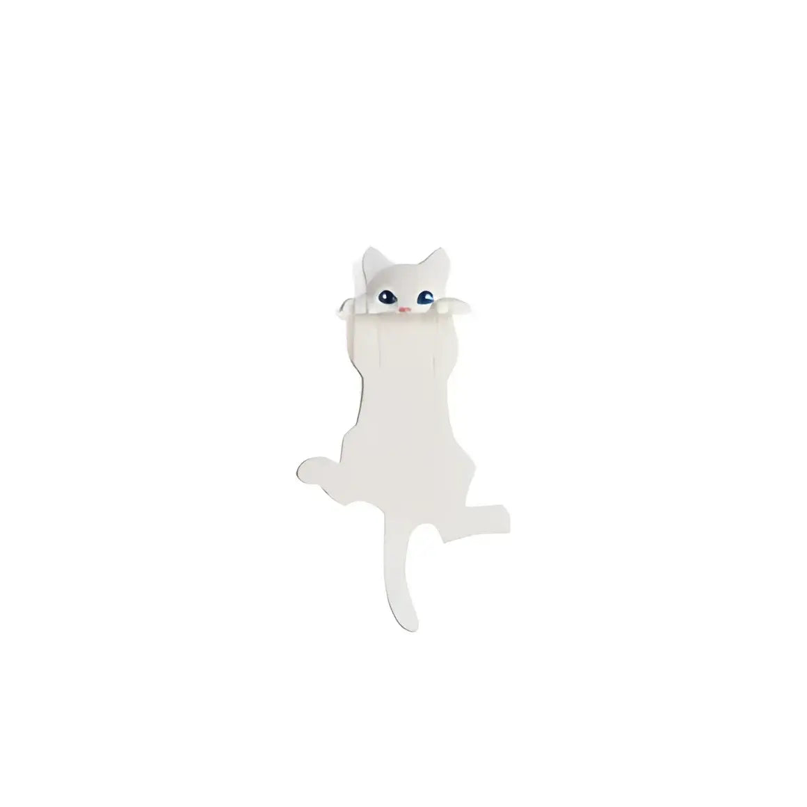 Marque-page chat blanc aux yeux bleus, idée cadeau féline