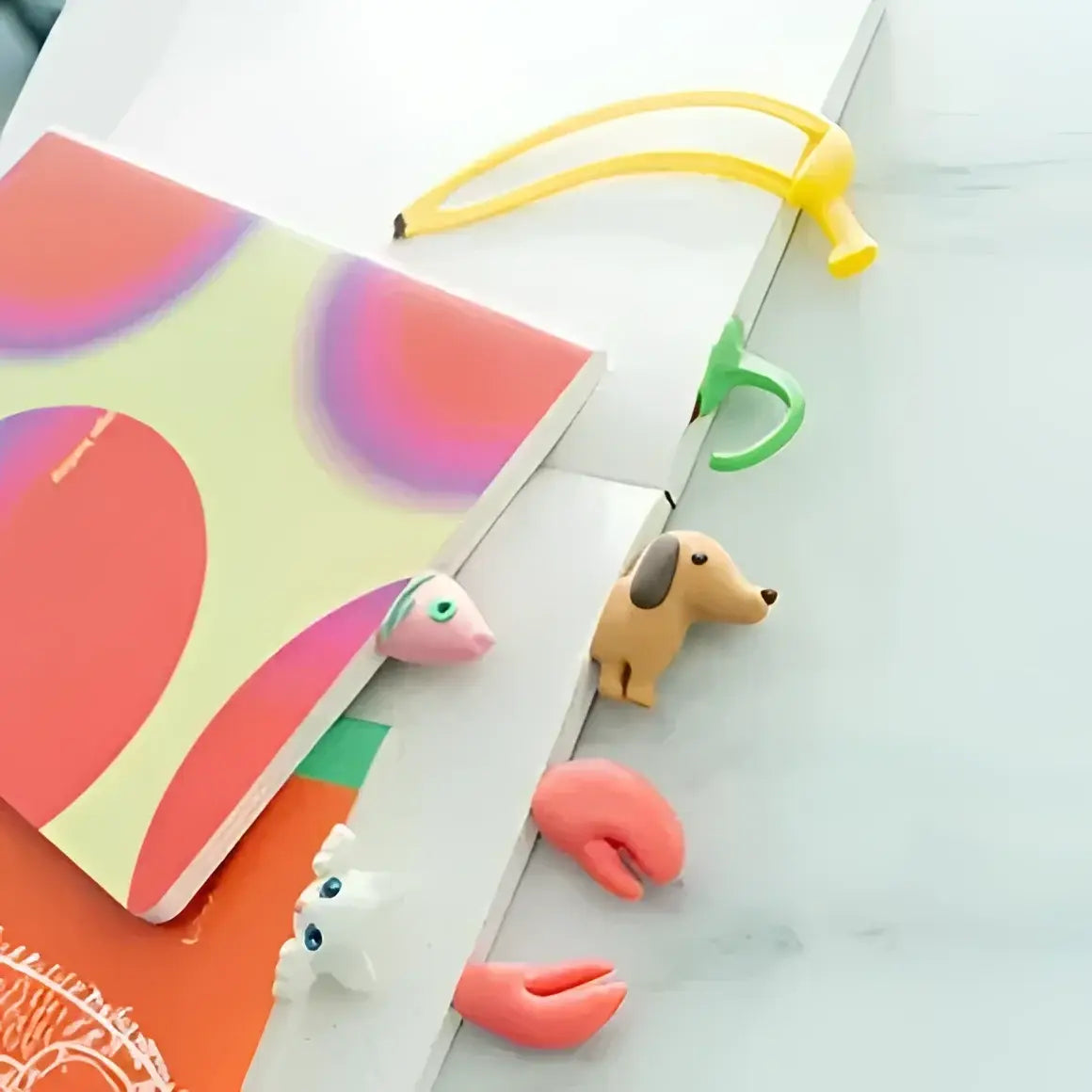 Cahiers colorés avec marque-pages chat whimsiques, idée cadeau féline
