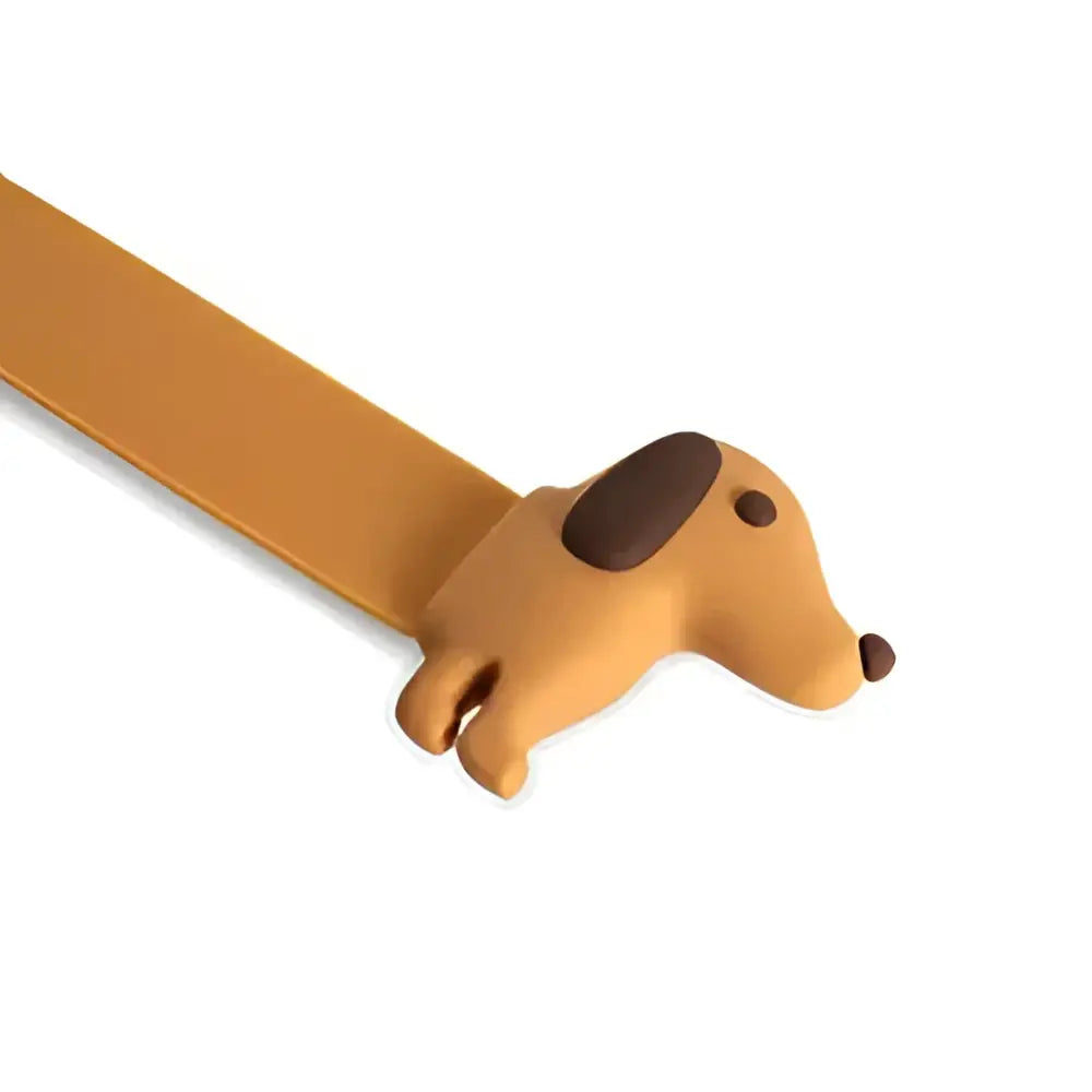 Marque-page teckel en forme de chien marron avec touche ludique et design unique