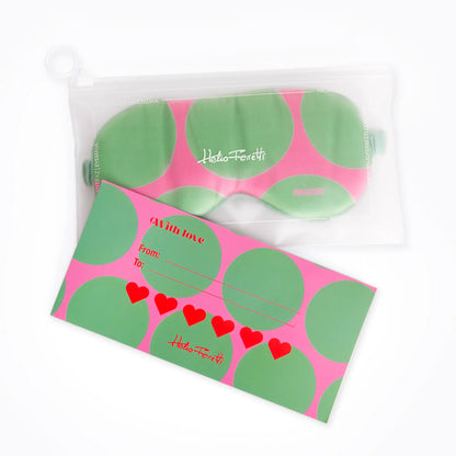 Masque de nuit emerald dot rose et vert à pois pour obscurité totale