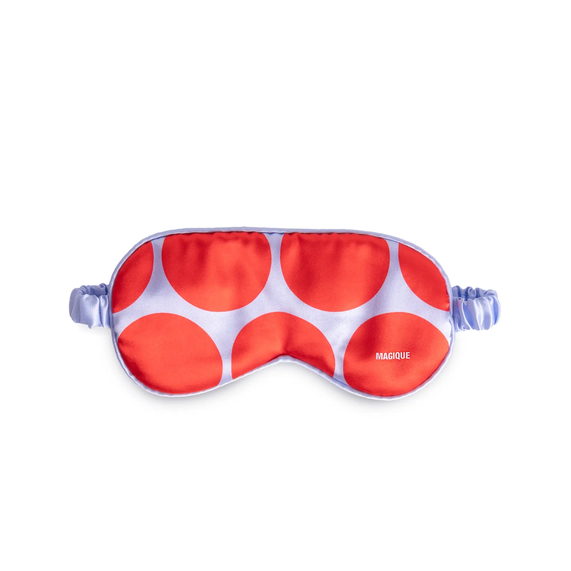 Masque de nuit satin motif à pois rouge et blanc pour routine nocturne