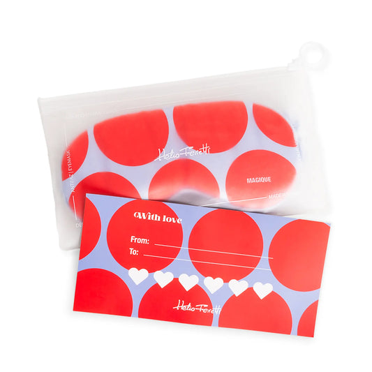 Masque de nuit Masque de nuit scarlet dot motif à pois rouge et bleu