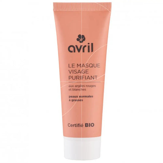 Masque purifiant visage à l’argile rouge et blanche, bio pour peau grasse