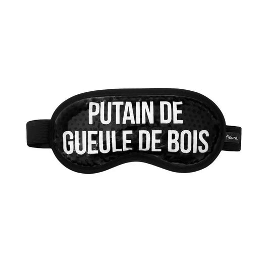 Masque putain de gueule de bois noir avec broderie blanche, Fisura, confort maximal