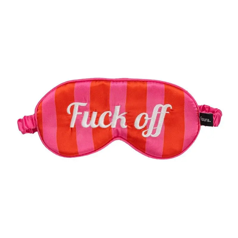 Masque de sommeil fuck off rose orange pour sommeil réparateur et obscurité totale