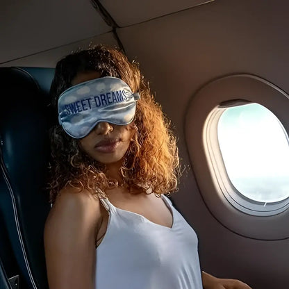 Masque sommeil sweet dreams bleu et blanc pour sommeil profond