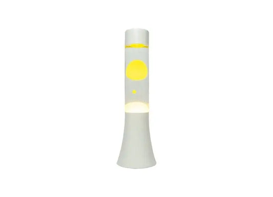 Mini lampe à lave jaune et blanche, effet lumineux captivant