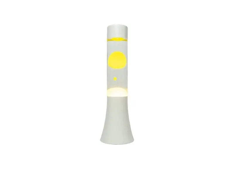 Mini lampe à lave jaune et blanche, effet lumineux captivant