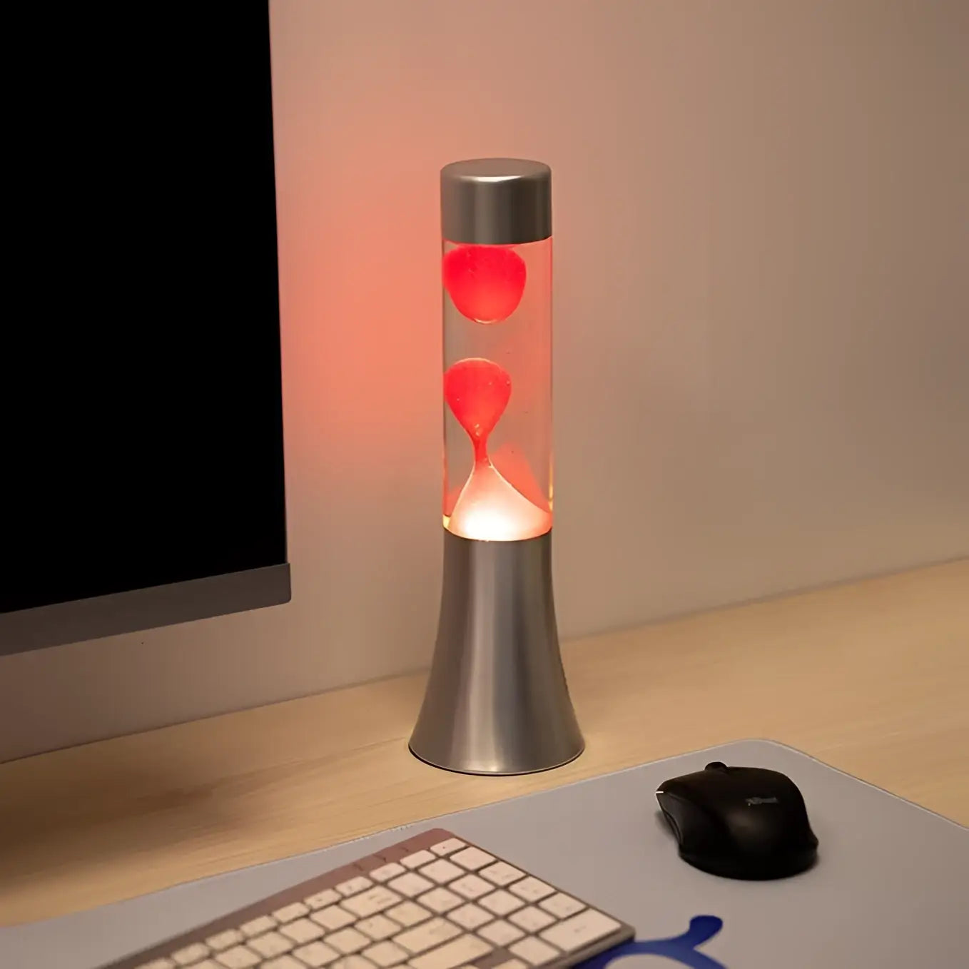 Mini lampe à lave rouge avec lumière douce, idée cadeau