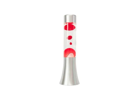 Mini lampe à lave rouge au ton argenté avec lumière douce, idée cadeau