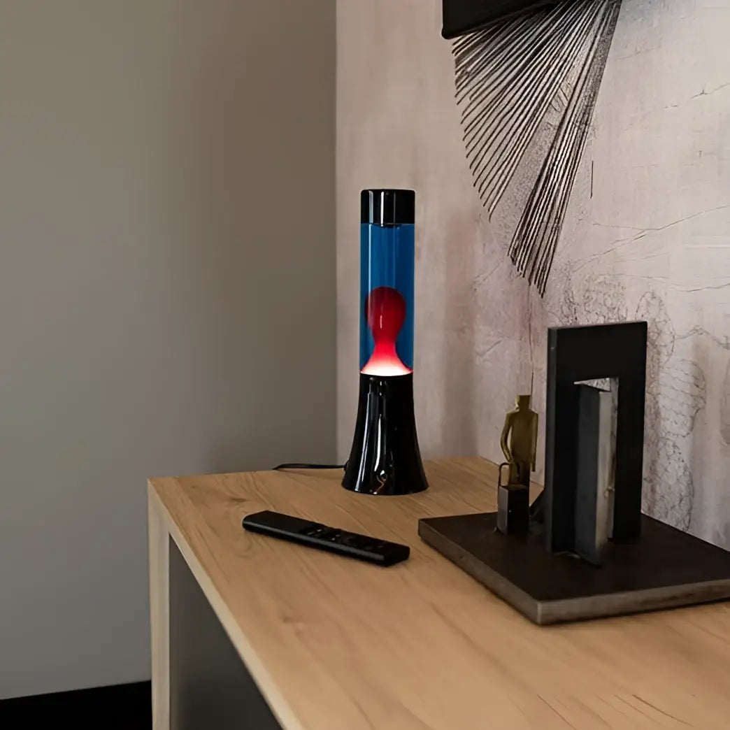 Mini lampe à lave rouge et bleu pour atmosphère relaxante