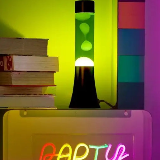 Mini lampe lave verte et jaune