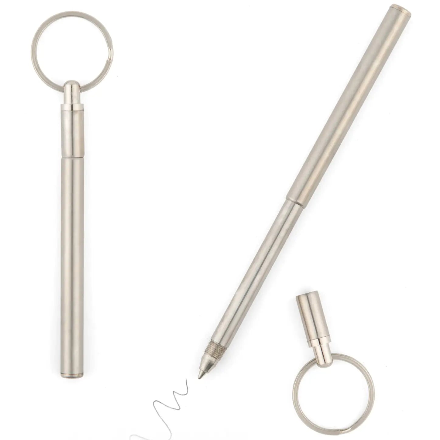 Mini stylo télescopique en métal argenté, touche d’élégance