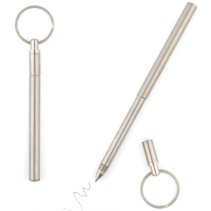 Mini stylo télescopique en métal argenté, touche d’élégance