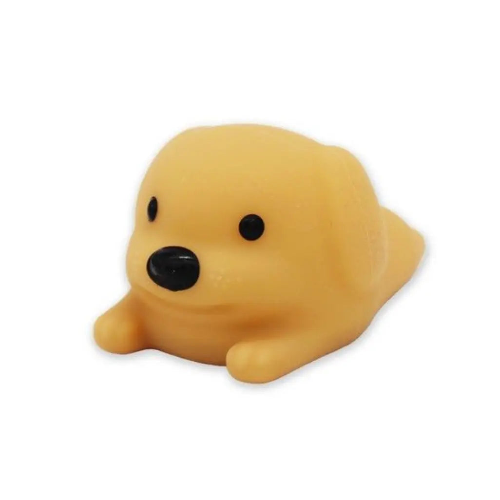 Mini veilleuse chien rechargeable en silicone jaune doux avec yeux noirs